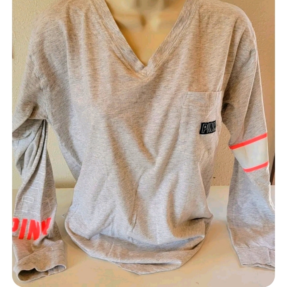 WOMENS VICTORIA'S SECRET PINK COTTON BLEND PULLOVER SWEATSHIRT SZ S